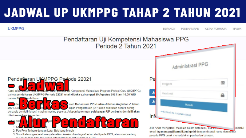 Jadwal UP UKMPPG Tahap 2 Tahun 2021 PPG Dalam Jabatan