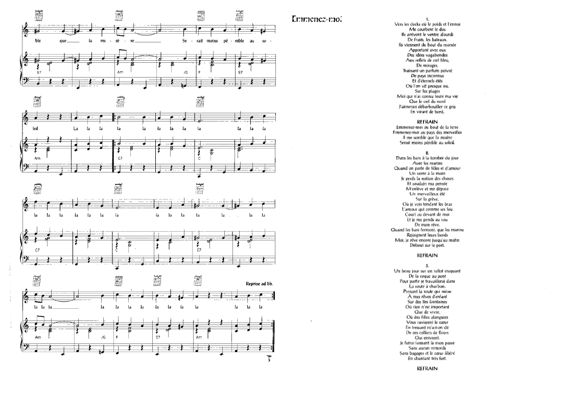 Hier Encore Paroles Rk Chen Gai France :): emmenez moi paroles