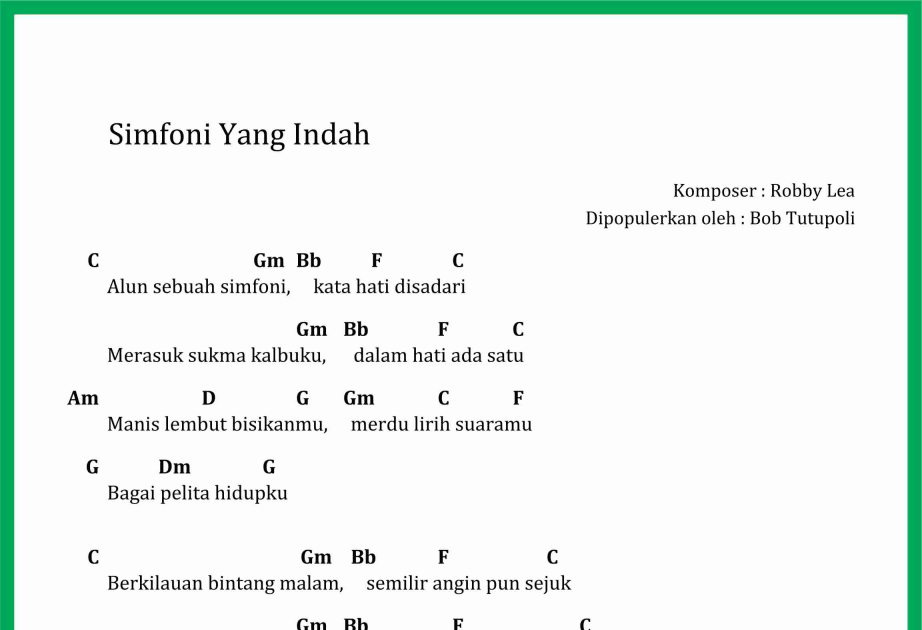 Chord Lagu Simfoni Yang Indah Seputar Musik Chord Lagu Simfoni Yang Indah Seputar Musik