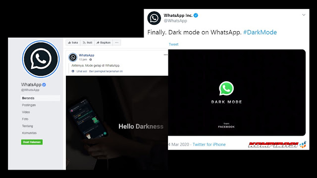 whatsapp resmi mode gelap