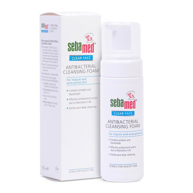 sua rua mat cho nam da dau Sebamed Clear Face Antibacterial Cleansing Foam