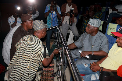  Tunde Kelani, Oga Bello, Chief Olusegun Obasanjo, Spiff at the official opening of OOPL cinema in Abeokuta Ogun State