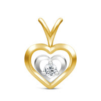 Orori Liontin Berlian Solitaire Dua Hati