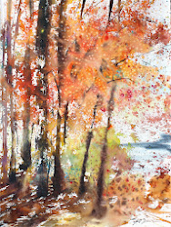 watercolor trees paintings sumiyo toribe england autumn fall painting tree watercolour collect ugallery visual artists team street watercolours later enregistree