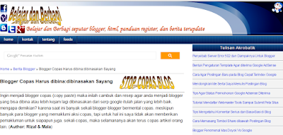 Blogger Copas Harus dibina:dibinasakan Sayang Blogger Copas Harus dibina:dibinasakan Sayang