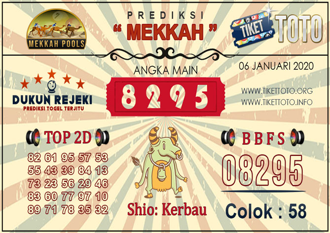 Prediksi Togel MEKKAH TIKETTOTO 06 JANUARI 2020