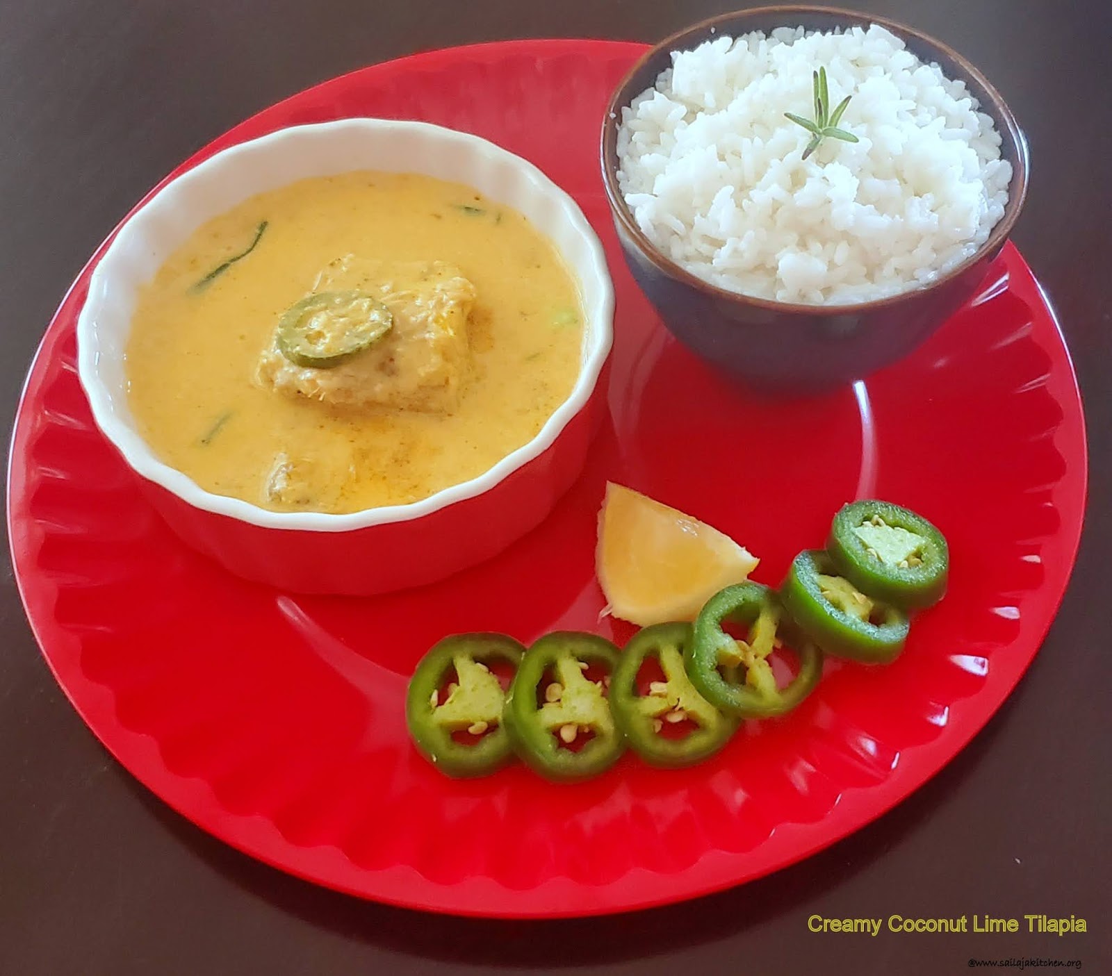 Sailaja Kitchen...A site for all food lovers! Creamy Coconut Lime Tilapia Recipe / Fish Fillets
