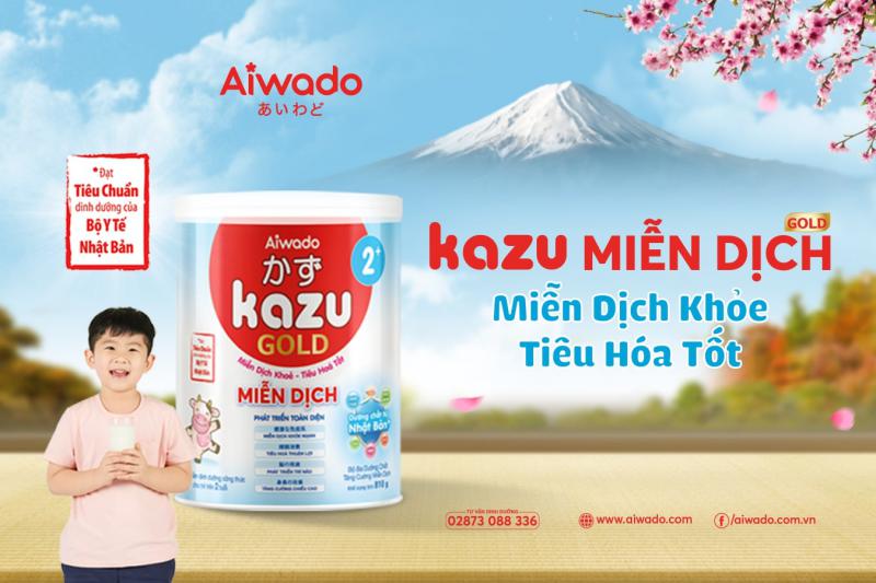 [AIWADO] Sữa Bột Kazu Miễn Dịch Gold 2+ 350g (Trên 24 Tháng)