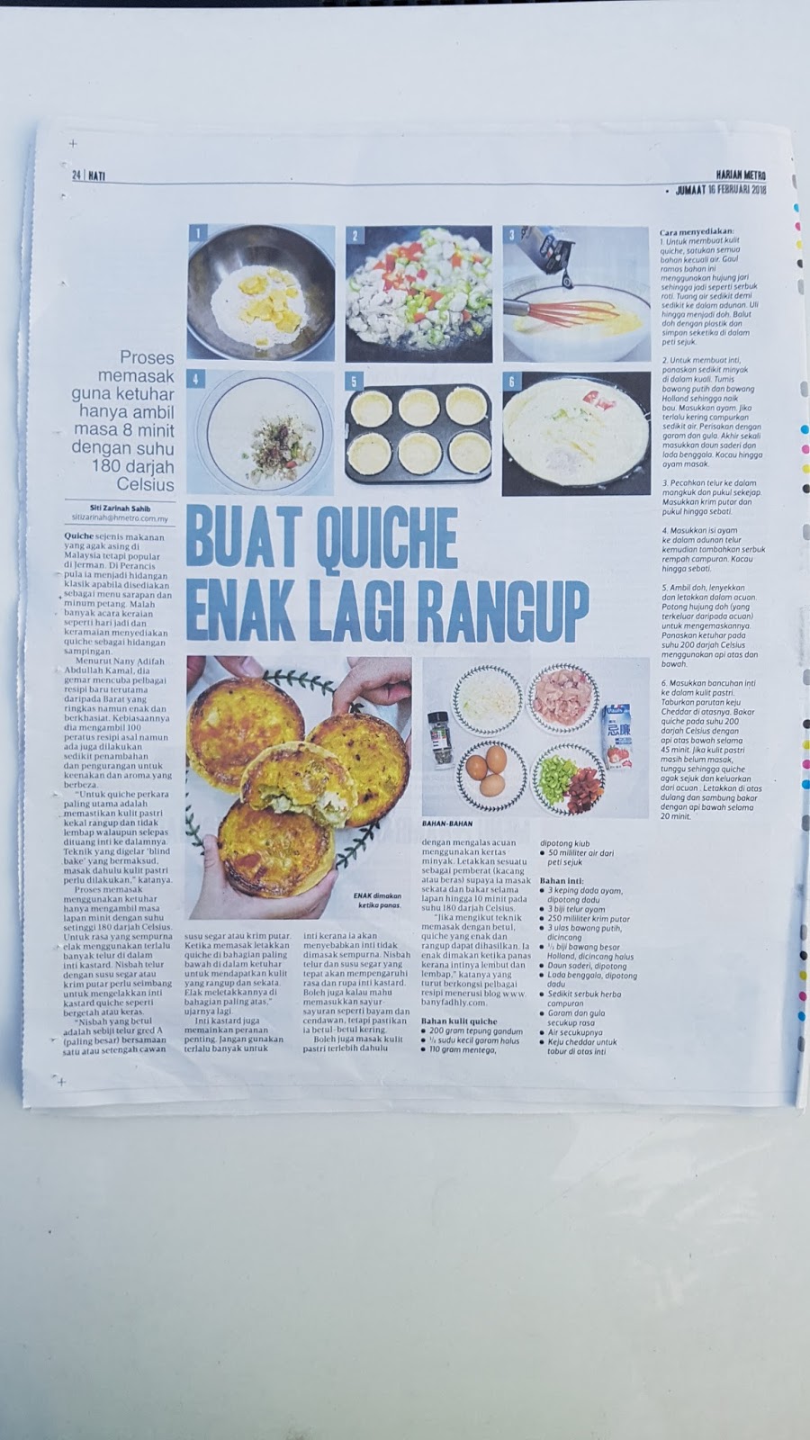 Nanyfadhly Resepi Quiche Masuk Berita Harian Metro
