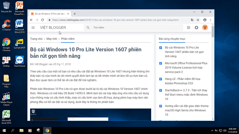 Bộ Cài Windows 10 Lite 1607 Đượpc Làm Lại Công Phu Link Google Driver Trực  Tiếp Xịn