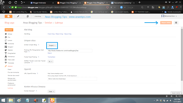 Cara Setting Feed Agar Tidak Di Copas Cara Mengatasi Artikel Yang Hilang Di Google by Anas Blogging Tips