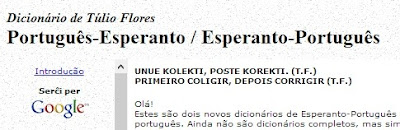 Dicionário de Túlio Flores Português-Esperanto / Esperanto-Português
