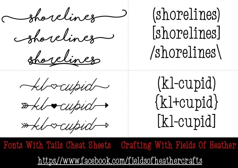 Fonts With Tails Glyphs Cheat Sheet Cricut Fonts Fancy Fonts - Vrogue