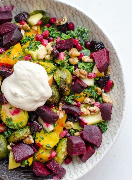 Fall Harvest Salad with Maple Tahini Dressing The Country Chic Cottage
