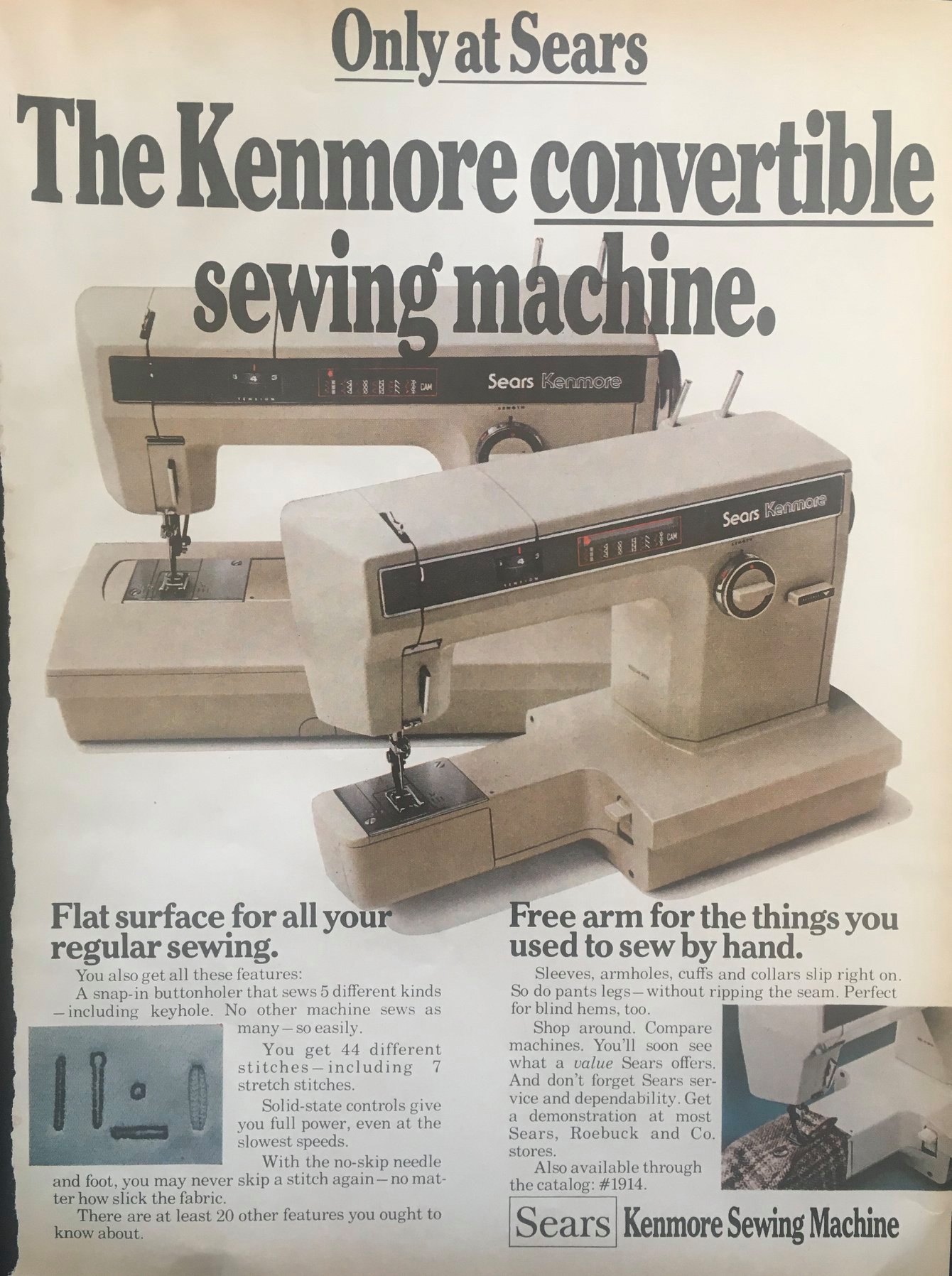 Kenmore Sewing Machine Advertisements and Catalog Ads