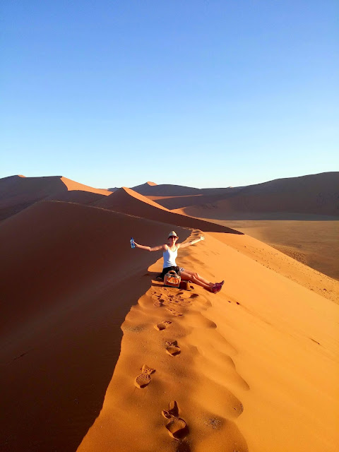 At the top of Dune 45, Sossusvlei