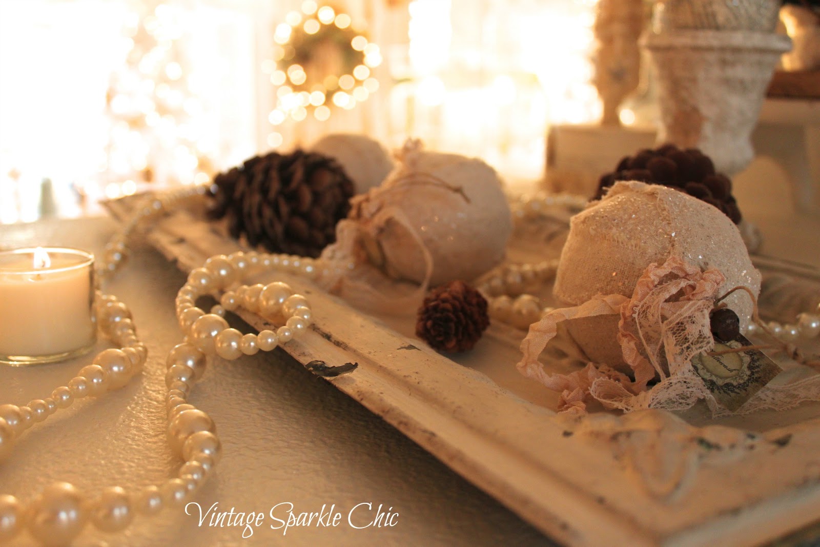 Vintage Sparkle Chic: French Shabby Christmas decorations