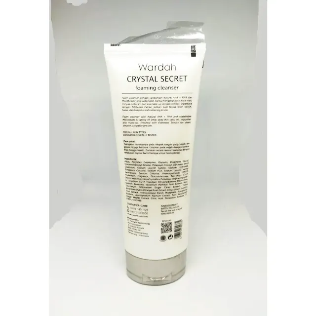 ngredient Wardah Crystal Secret Foaming Cleanser Kemasan