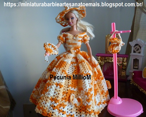 Roupa Anjo de Crochê Para Barbie Por Pecunia MillioM 