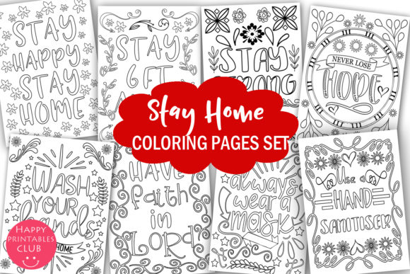 Stay Home Coloring Pages