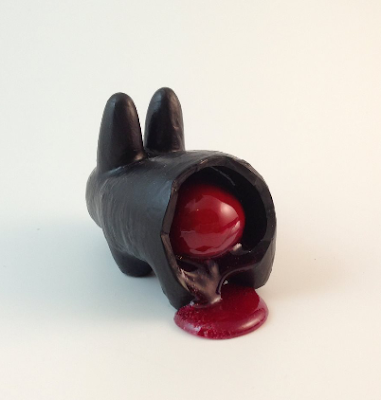 Chocolate Covered Cherry Labbit Custom Vinyl Figure by Motorbot