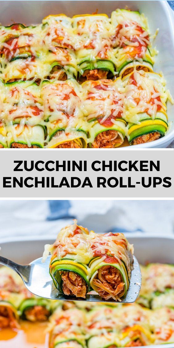 ZUCCHINI CHICKEN ENCHILADA ROLLUPS