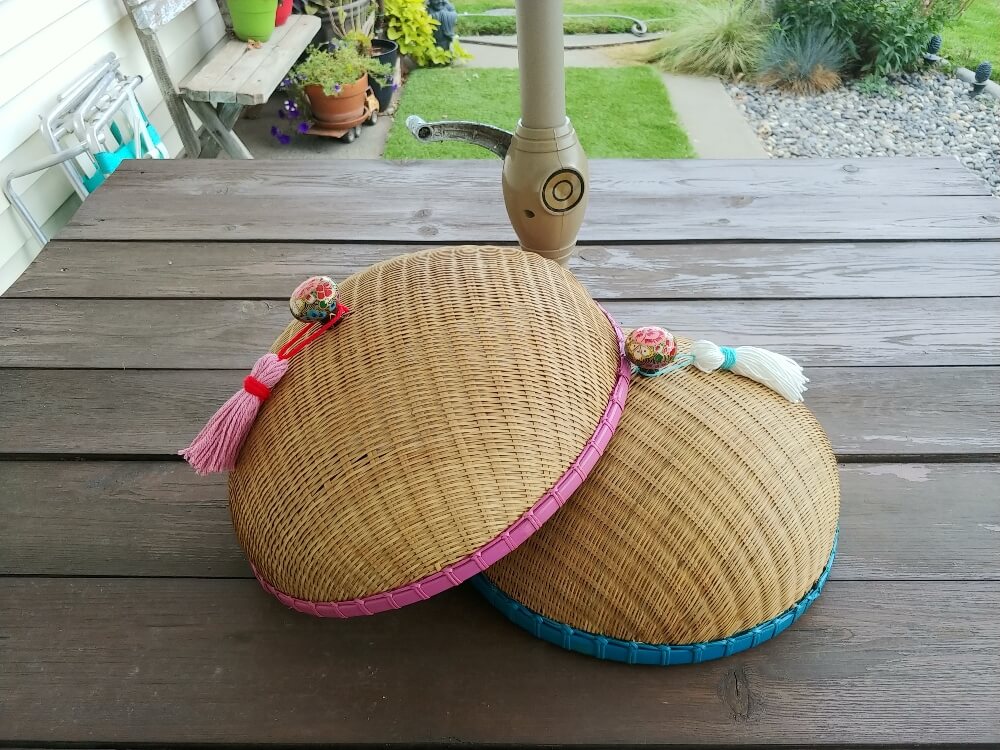 Upcycled Vintage Basket Picnic Food Covers - 7 Days of Thrift Shop Flips - Day Two