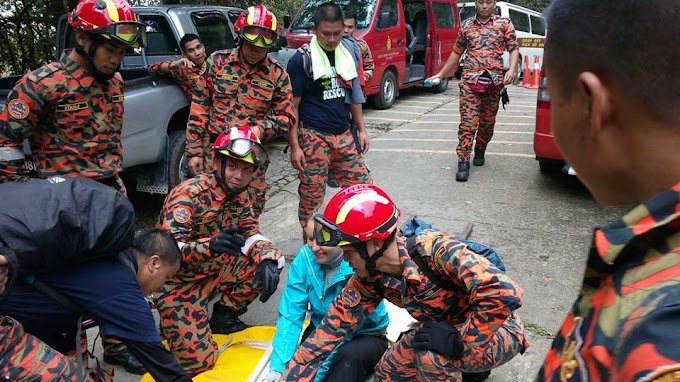 Insiden pendaki Wanita tergelincir & terseliuh Kaki Semasa mendaki Gunung Kinabalu