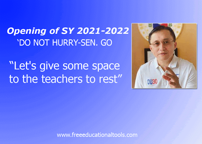 Senator Bong Go - Let's give some space to the teachers to rest 