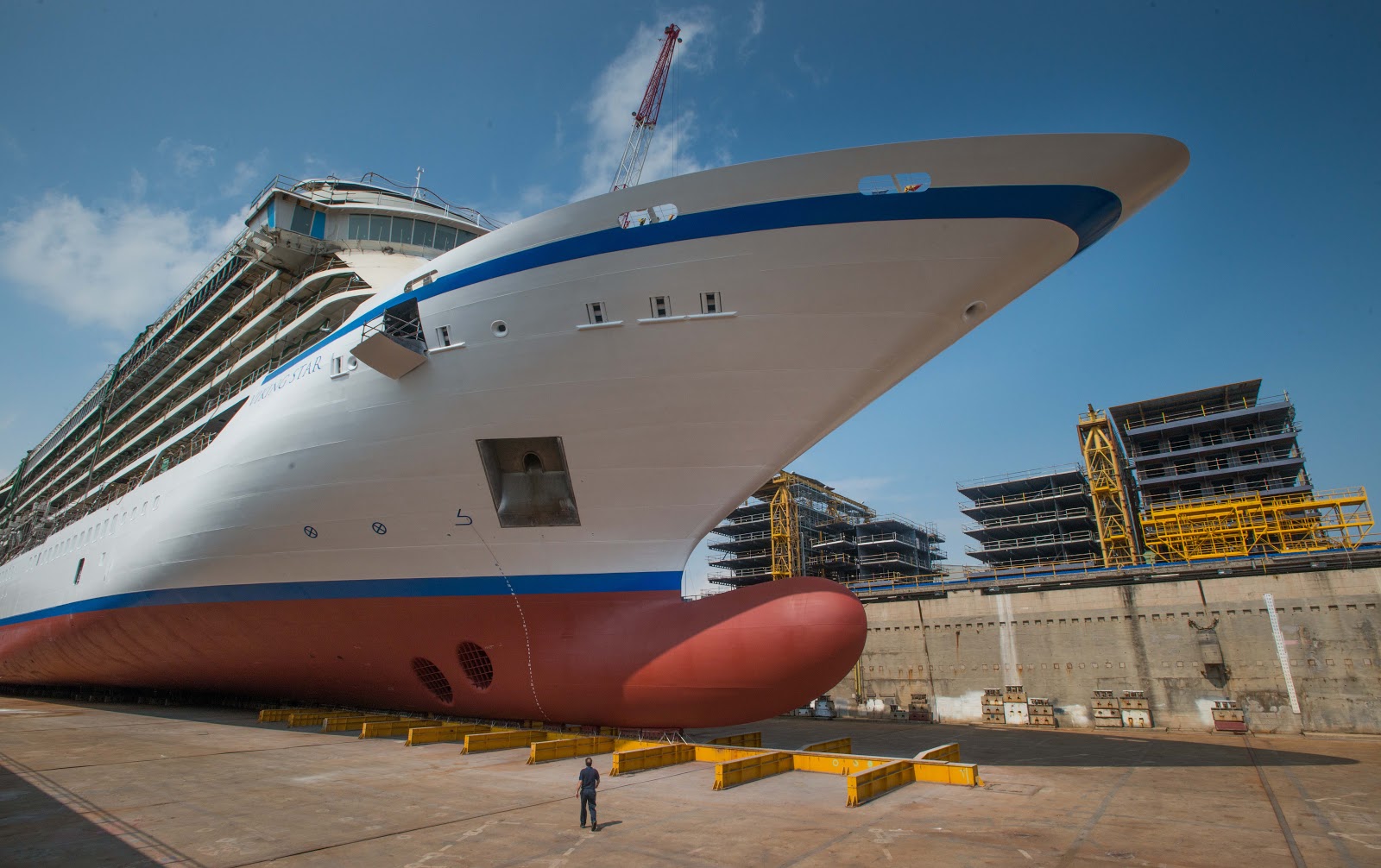 Viking Star Float Out ceremony Monday, June 23, 2014, at Fincantieri's Marghera shipyard outside Venice, Italy. Photo: ©Viking Cruises.