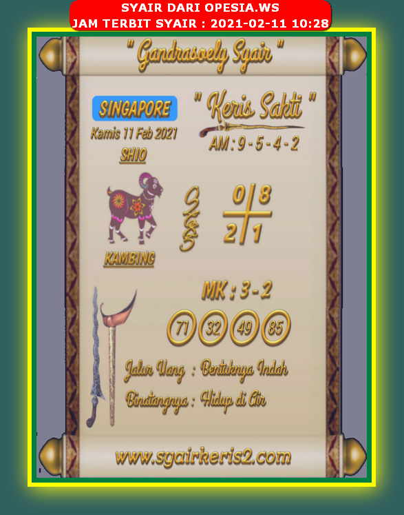 1 New Message Kode Syair Singapore 11 Februari 2021 Forum Syair Togel Hongkong Singapura Sydney