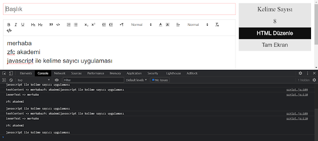 Javascript Kelime Sayıcı Nasıl Yapılır