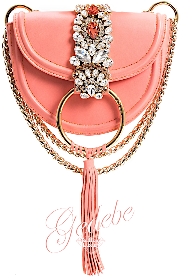 ♦Gedebe Bejeweled Mini Brigitte Nappa Peach Metal Clutch #bags #accessories #2019 Brilliant-Luxury-Gedebe-Bejeweled-Mini-Brigitte-Nappa-Peach-Metal-Clutch-bags-accessories-2019