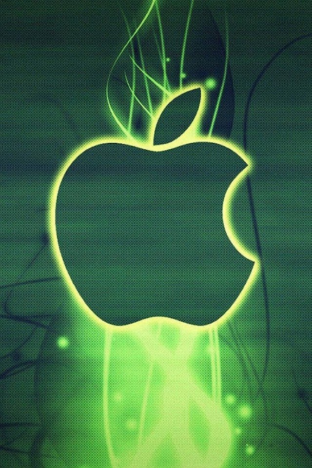 Green Glowing Apple Logo   Galaxy Note HD Wallpaper   Green Glowing Apple Logo   Galaxy Note HD Wallpaper