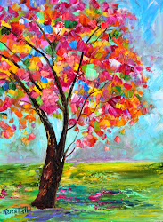 spring painting tree oil impressionist tarlton karen paintings canvas knife watercolor palette beginners abstract impressionism acrylic easy 12x16 wine visit