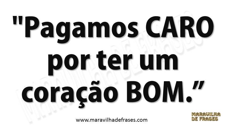 MARAVILHA DE FRASES: Pagamos caro...