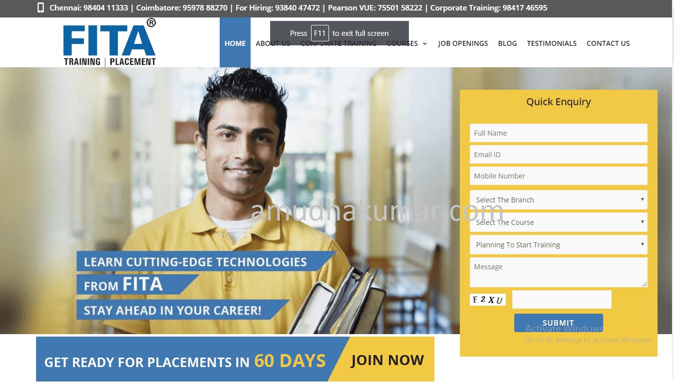 FITA Digital Marketing Training Institute in Chennai - Amudhakumar