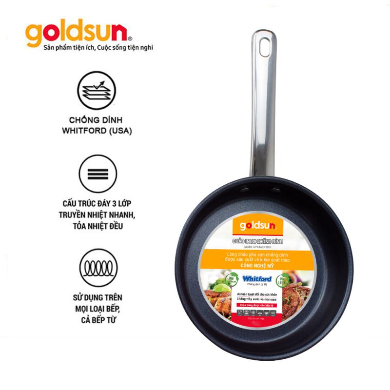 Chảo inox chống dính goldsun GPA1403-20IH