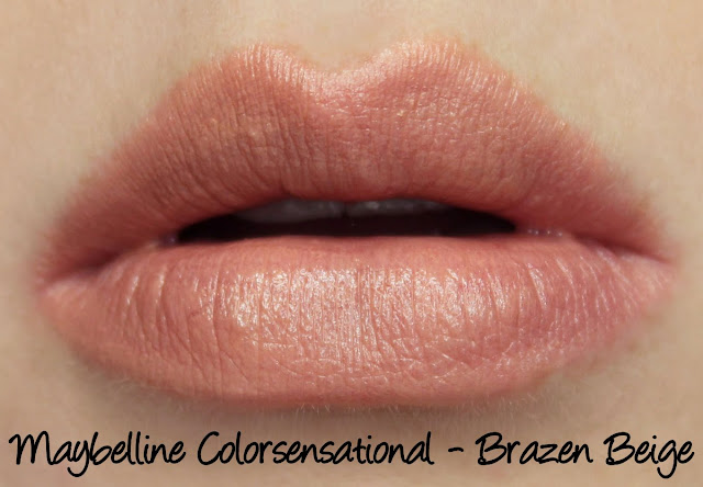 Maybelline Colorsensational Stripped Nudes - Brazen Beige Lipstick Swatches & Review