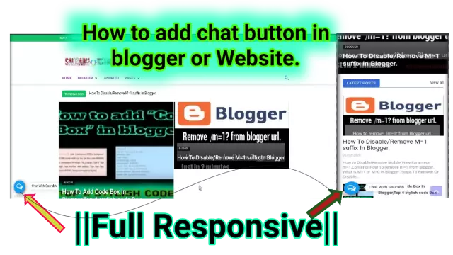 How to add chat button in blogger or website| Stylish chat Button For Website|