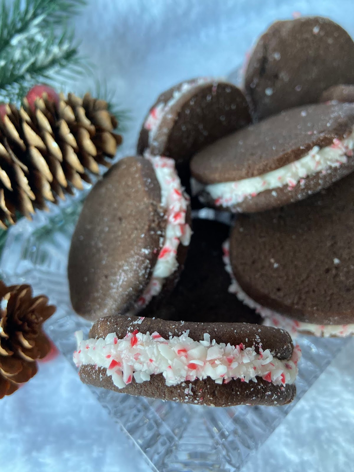 Chocolate Candy Cane Sandwich Cookies Fashion meets Food