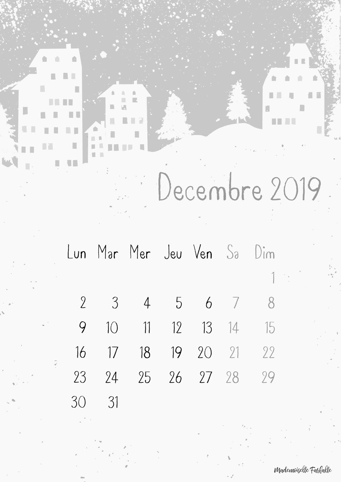Calendrier et fonds d’écran de décembre 2019 à télécharger