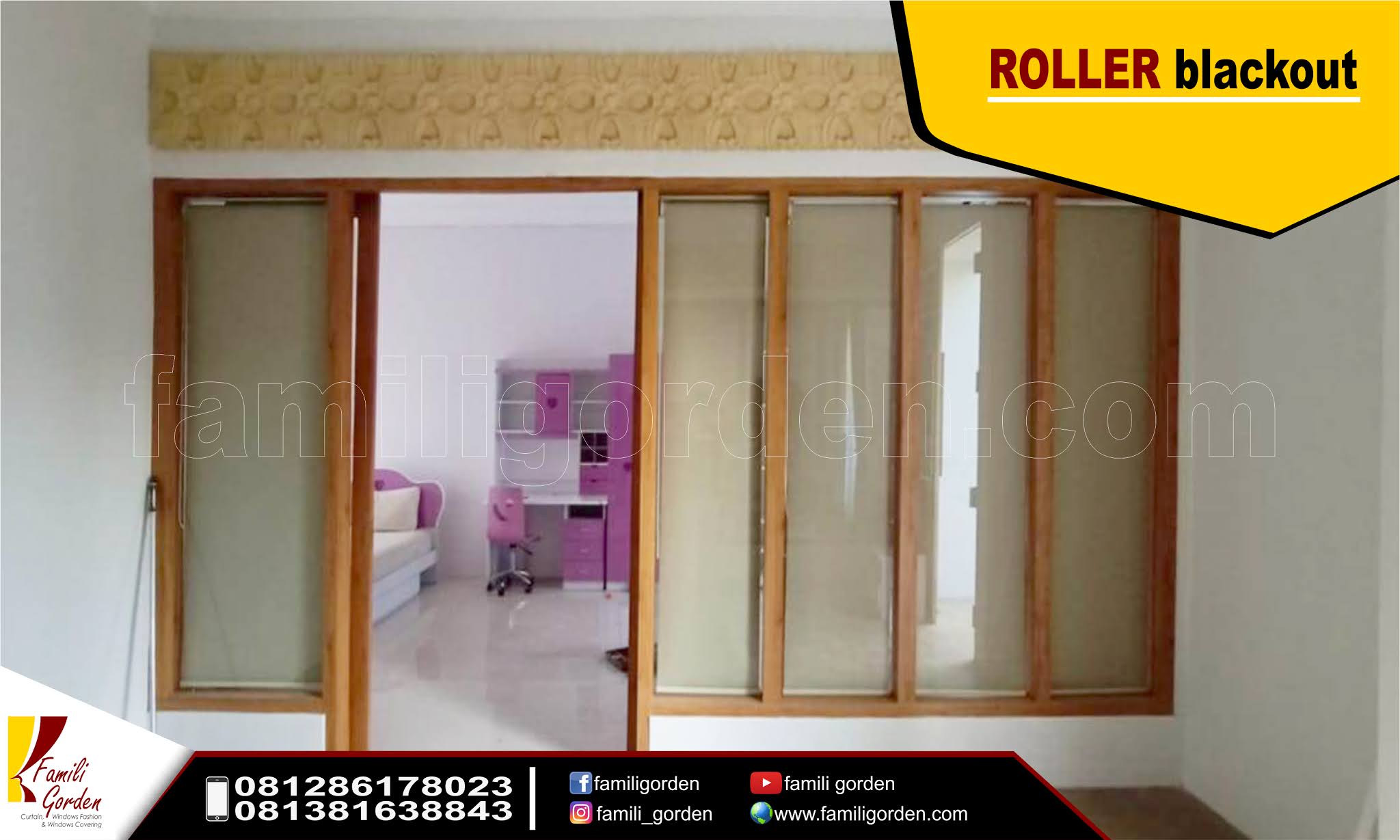 Penjual Roller Blinds di Depok, Jakarta, Bekasi, Tangerang Selatan