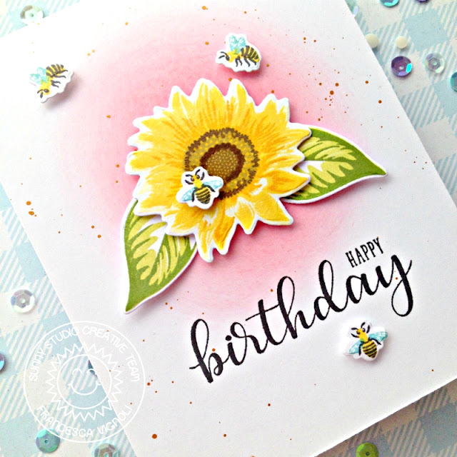 Sunny Studio Stamps: Sunflower Fields Birthday Balloons Happy Birthday Card by Franci Vignoli Sunny Studio Stamps: Sunflower Fields Birthday Balloons Happy Birthday Card by Franci Vignoli