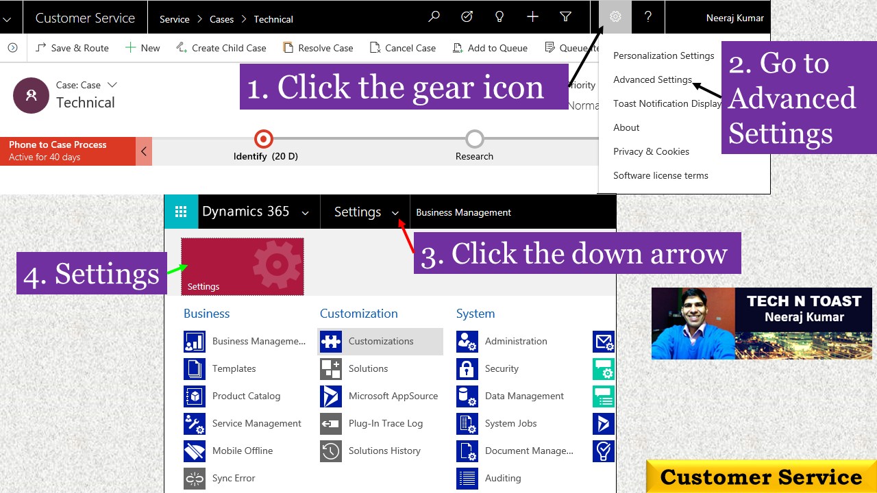 Customer Service settings in Microsoft Dynamics 365