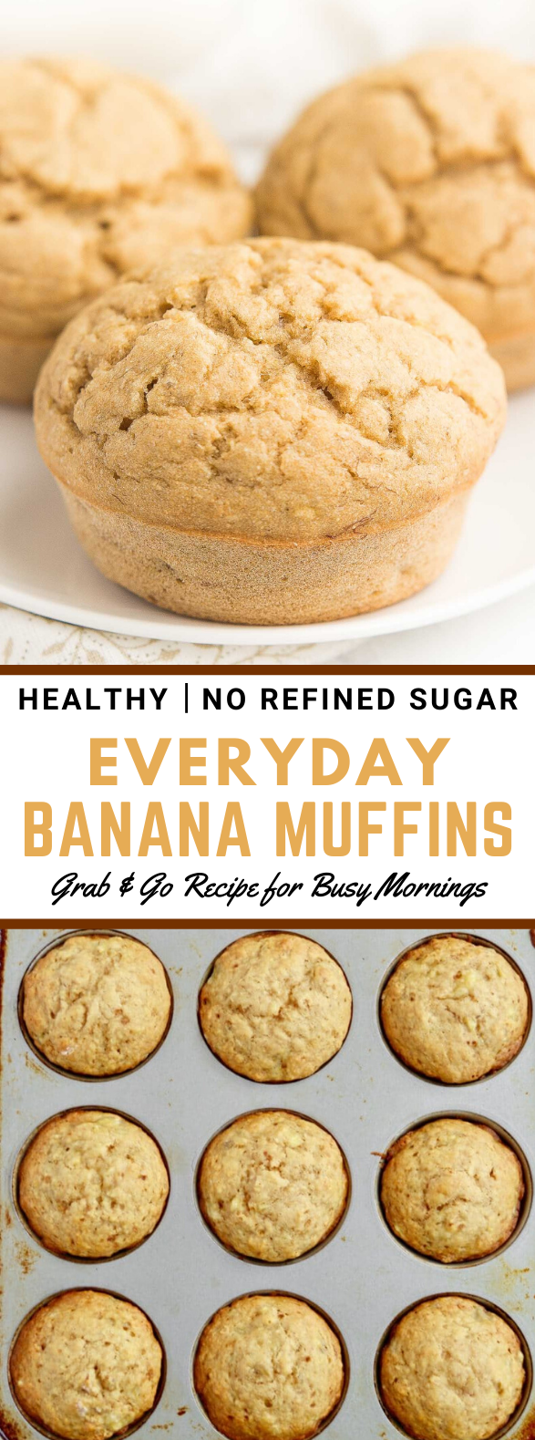 BANANA MUFFINS WITH NO REFINED SUGAR FOR EVERYDAY #healthy #breakfast