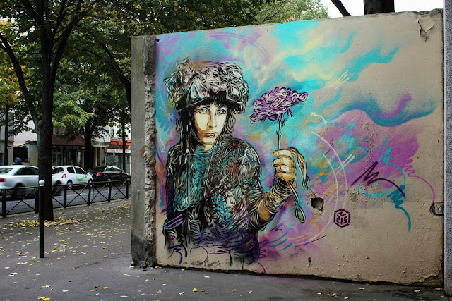 Two new Street Art Pieces by French Stencil Artist C215 On the streets of Paris, France. 1