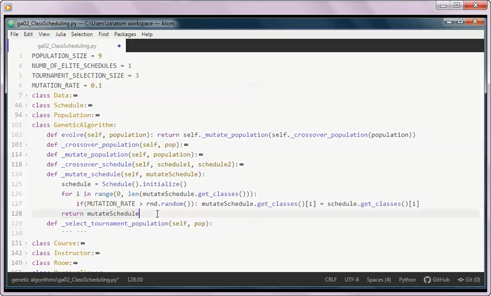Prototype Project: Class Scheduling w/ Genetic Algorithms and Python