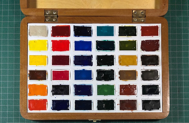 53 Pieces Watercolor Paint Palette and Half Pans Set, Watercolor Tin Box  Metal Palette Paint Case with Lid Empty Watercolor Pans with Black Storage  Ba