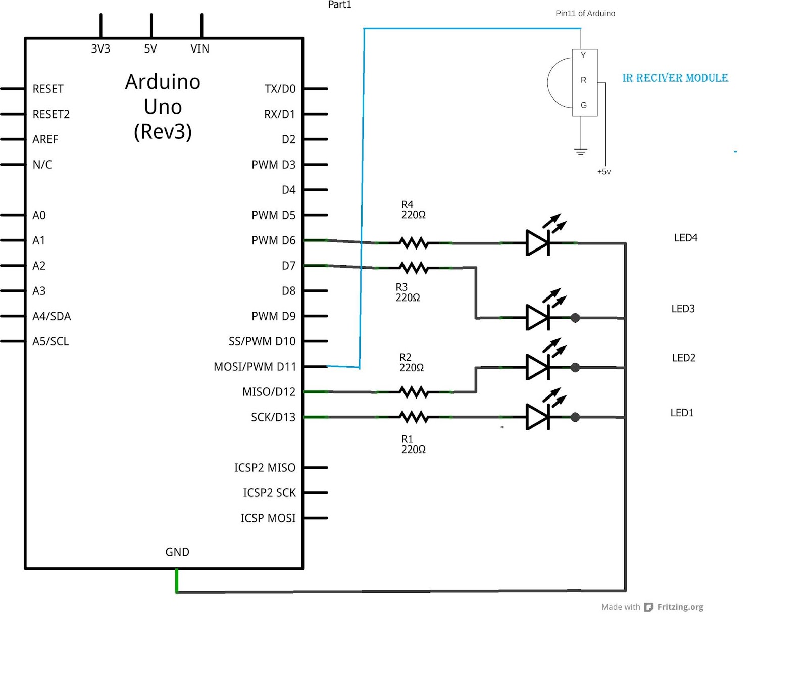 Control LED,s From Infrared (IR) TV Remote Control: | Engineering Tube